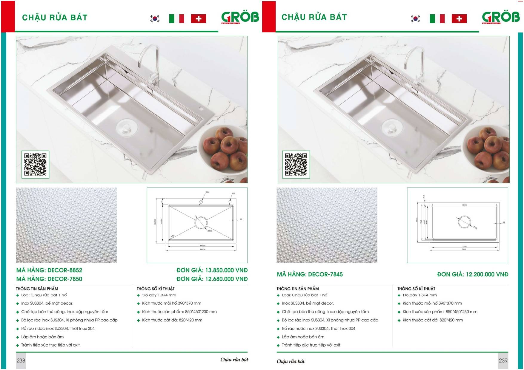 Thiết bị nhà bếp GROB Catalogue và Bảng giá mới nhất /Page 119